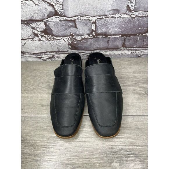 Free People At Ease Black Leather Loafer Slip On Classic Mules Women Sz 38.5EU/8 - Picture 15 of 16